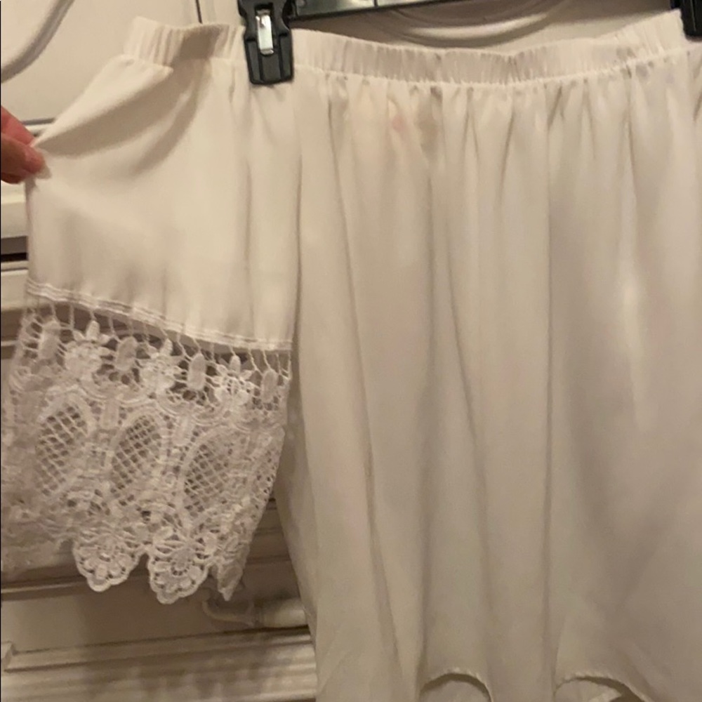 Off the shoulder white top